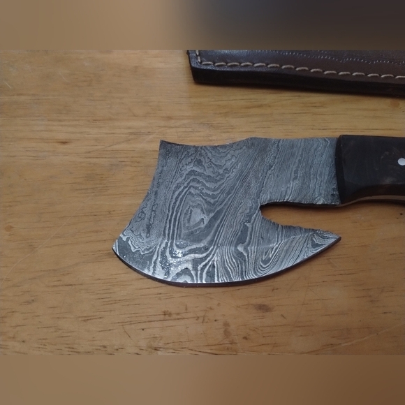New Damascus steel blade men's hunting tactical survival knife axe mini hatchet - Picture 2 of 9
